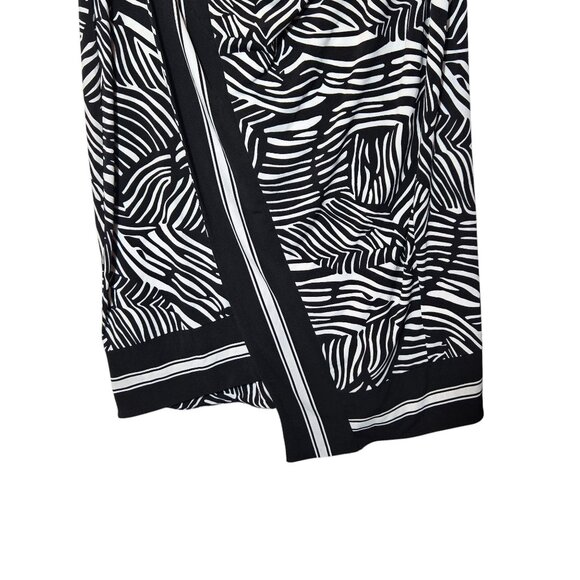 Michael Kors Zebra Print Faux Wrap Midi Dress Petite XL Black White Artsy NWT - Picture 8 of 14